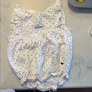 White Polka Dot Kids Romper - LENA